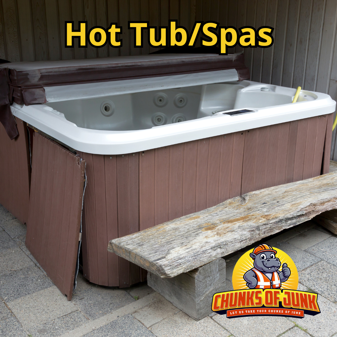 Junk removal services for hot tubs and spas.